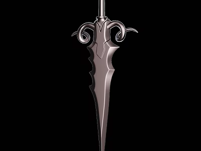 Ornate Metallic Sword With Intricate Hilt Design And Sharp Blade 3d model
