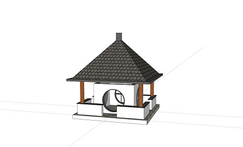 Chinese Style Pavilion Landscape Entrance Gate Pavilion Bell Tower Temple 3d model