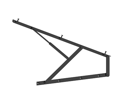 Sturdy Black Ironwork Support Bracket with Diagonal Braces and Metal Joints 3d model