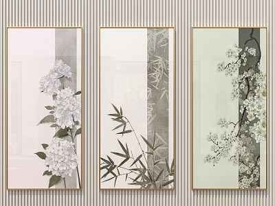 Modern plant painting decorative painting 3d model