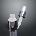 Shiny White And Silver Essential Oil Dropper Bottle With Refillable Design 3d model