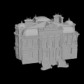 European style castle ancient building 3d model