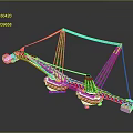 White Crane Structure Model With Metal Frame Supporting Boom Components And Base 3d model
