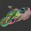 Futuristic Gold And White Motorcycle With Sleek Body Black Seat And Engine Details