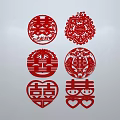 Chinese-style window grilles silhouette pane window sill border openwork window 3d model