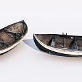Two Vintage Wooden Boats With Dark Exterior And Classic Wooden Plank Interior