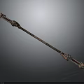 Ornate Dragon Decorated Long Handle Weapon With Intricate Metal Texture