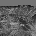 Scenic Monochrome Mountain Landscape With Winding River And Rugged Terrain