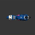Stylish Blue And Pink Motorcycle With Number 1 Streamlined Design Aerodynamic Fairing And Shiny Wheels