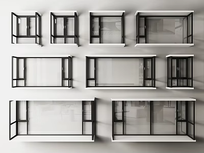 windows bay windows casement windows floor-to-ceiling windows balcony windows 3d model