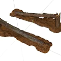 Natural Stone Wood Structure With Dirt And Twig Elements And Rustic Texture 3d model