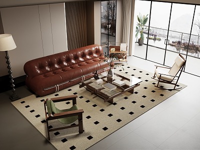 Modern sofa coffee table combination model