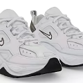 White Nike Casual Sneakers With Black Sole And Classic Logo Design