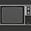 Vintage Panasonic TV With Wooden Frame Gray Screen And Control Knobs