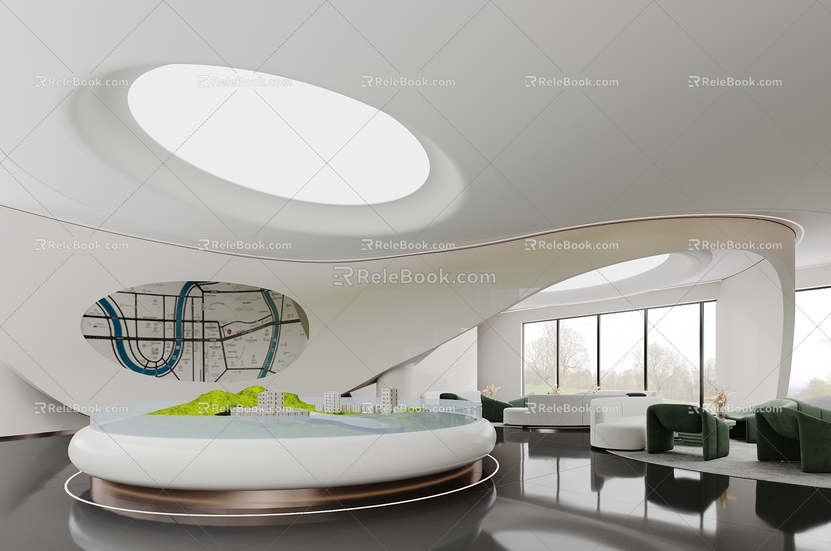 Modern Sales Office Sales Department 3d model