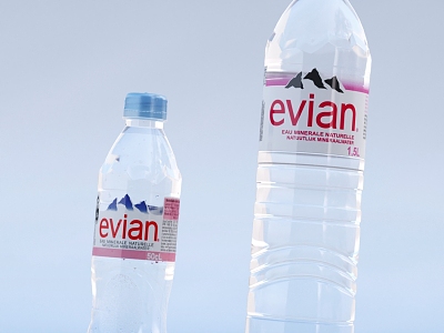 Evian Bottled Water Mineral Water Drink Plastic Bottle Mineral Water Bottle Water Bottle model