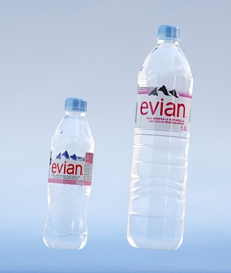 Evian Bottled Water Mineral Water Drink Plastic Bottle Mineral Water Bottle Water Bottle 3d model