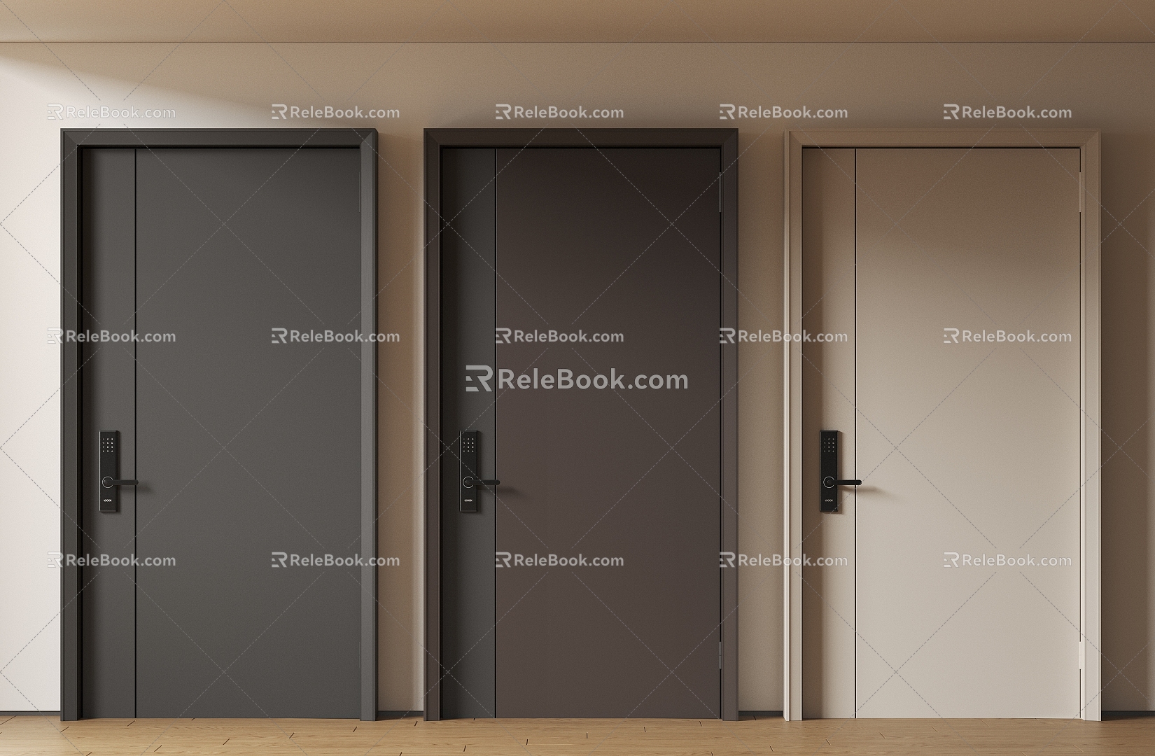 Modern Minimalist Entry Door Anti-theft Door Top Single Door Sub-mother Door Door Password Door 3d model