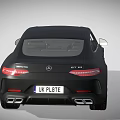 Black Mercedes Coupe With UK License Plate And Black Alloy Wheels