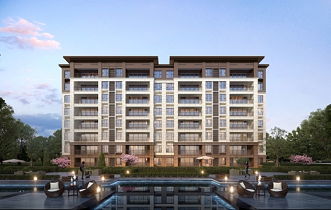 New Chinese Residential Building New Asian House 3d model