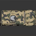 Camouflage Military Tank Featuring Top Mounted Weapon And Large Off Road Wheels