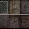 Square Rugs With Various Patterns And Different Colors For Home Decoration 3d model