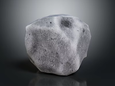 Natural Gray Stone Rock Raw Material With Rough Surface And Reflective Base 3d model