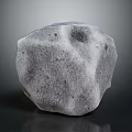 Natural Gray Stone Rock Raw Material With Rough Surface And Reflective Base 3d model