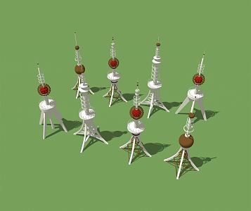 modern signal tower communication tower 3d model