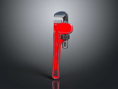 Red Adjustable Wrench Essential Hardware Tool For Home Repair Projects 3d model