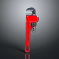 Red Adjustable Wrench Essential Hardware Tool For Home Repair Projects 3d model