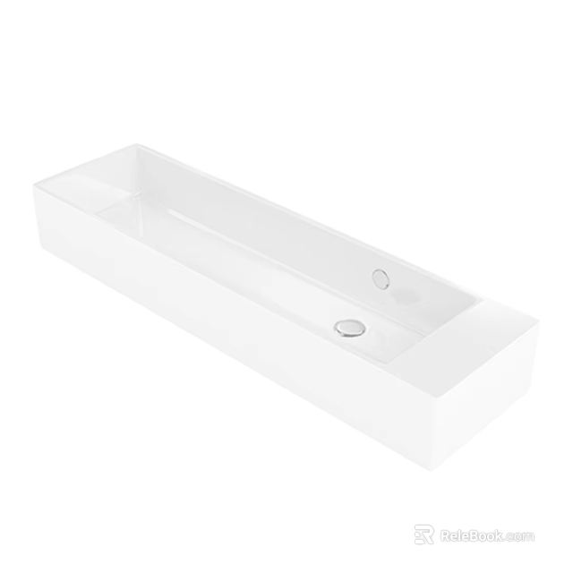 Modern Bathroom Suite Featuring White Rectangular Bathtub And Sleek Design 3d model 