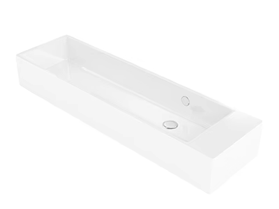 Modern Bathroom Suite Featuring White Rectangular Bathtub And Sleek Design 3d model
