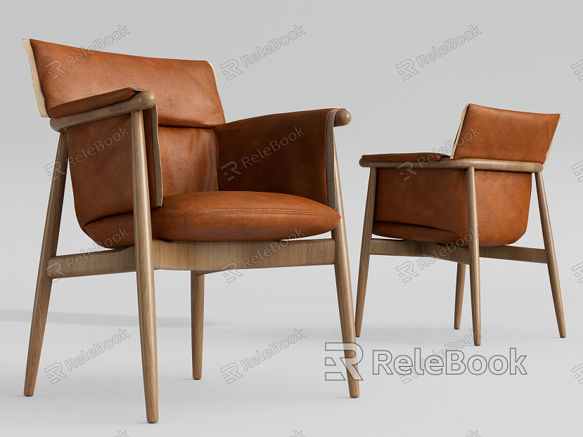 Modern Dining Chair Leather Lounge Chair model