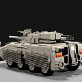 Armored Utility Vehicle With Turret Cannon Multiple Wheels And Armor Structure Design