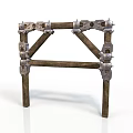 Basic Architectural Wooden Metal Frame Structure With Cross Beams And Brackets