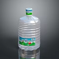 Large Capacity Transparent Plastic Water Bottle With Green Cap And Brand Label For Daily Use