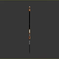 Orange And Black Garden Digging Tool With Long Handle And Metal Blade