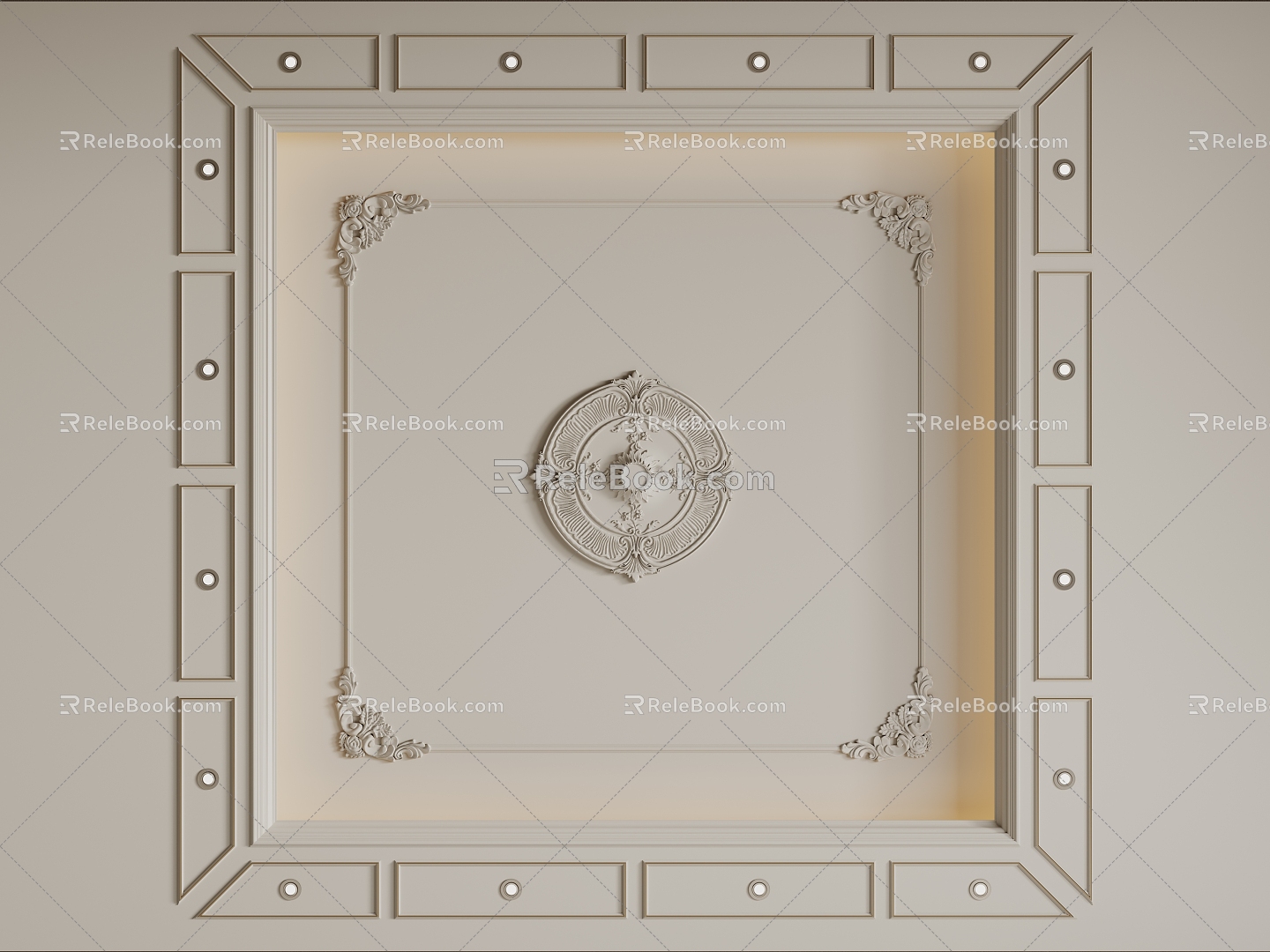 French Ceiling Bedroom Ceiling Guest Restaurant Ceiling 3d model