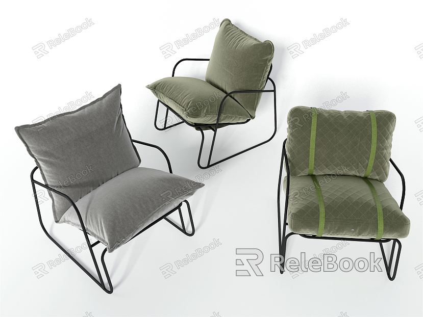 Leisure chair with metal bracket for modern sofa chair model