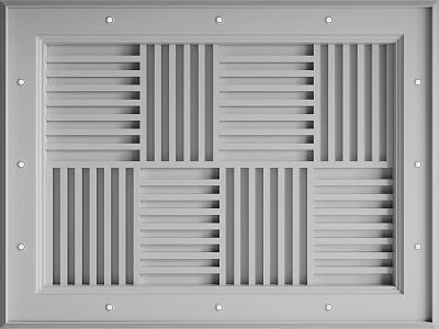 Gray Ceiling Panel With Square Frame And Grille Design For Ventilation 3d model