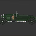 Vintage Green Convertible Car With Retro Design And Classic Details