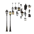 Jianou lamp combination wall lamp street lamp chandelier combination 3d model