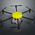 Six Rotor Drone Design With Yellow Top Black Frame And White Component