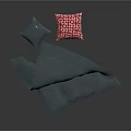 Soft Dark Gray Blanket With Red Patterned Pillow For Cozy Home Decor