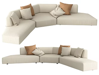 modern henge multiplayer sofa 3d model