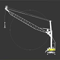Construction Crane Equipment With White Boom Hook And Yellow Heavy Duty Base