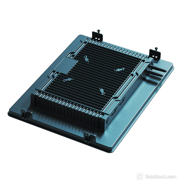 Black Heat Sink With Mounting Brackets For Electronic Cooling System 3d model
