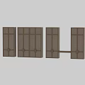 Modern Wooden Storage Cabinet With Mesh Panel Doors And Round Decorative Knobs 3d model