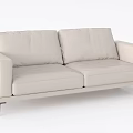 Modern Beige Leather Sofa Set With Metal Legs And Minimalist Seating Design